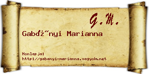 Gabányi Marianna névjegykártya